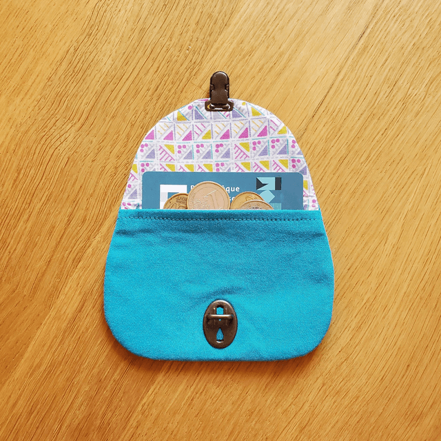 Porte-monnaie Coquelicot - Jean turquoise